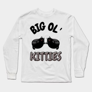 Funny Retro Big Ol' Kitties Cute Lazy Fat Cat Lover Long Sleeve T-Shirt